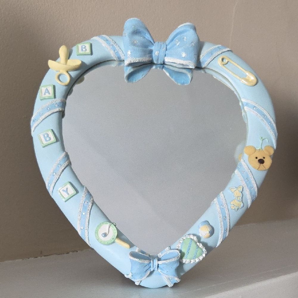 Blue Heart-Shaped Baby Mirror